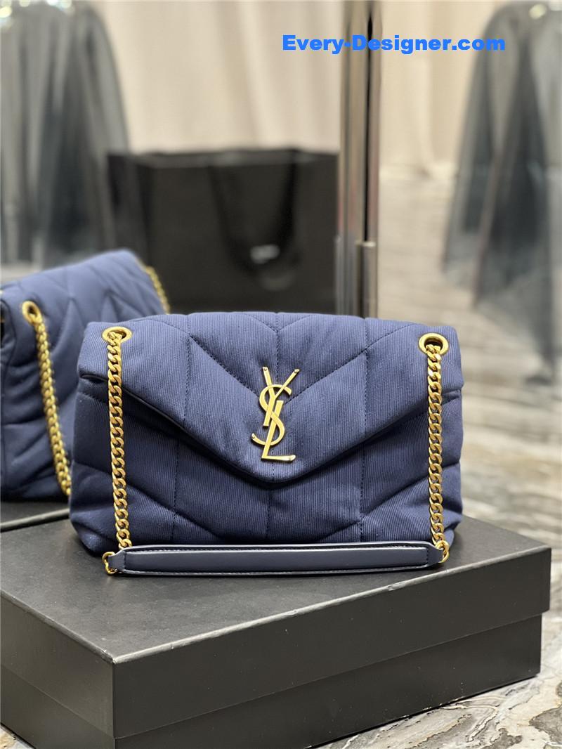 Y51 loulou puffer denim shoulder bag