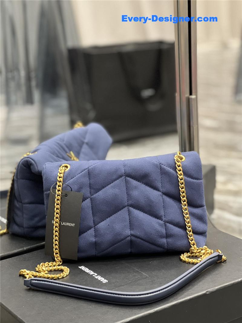 Y51 loulou puffer small denim shoulder bag