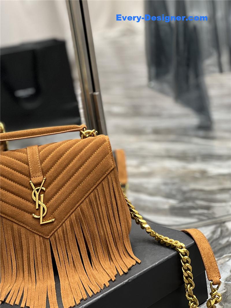 Y51 medium college fringed tote bag