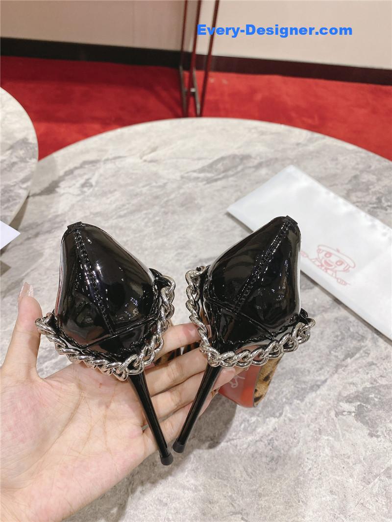 Chr1st1an louboutin leopard patent leather pumps