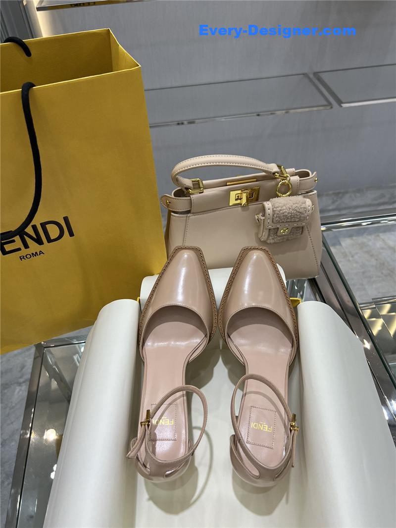 F**di square toe ff hollow heel court shoes
