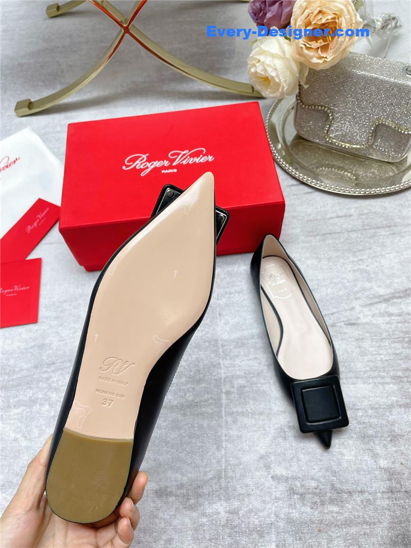 roger u1u1er gommettine leather flats