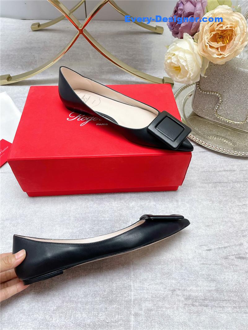 roger u1u1er gommettine leather flats
