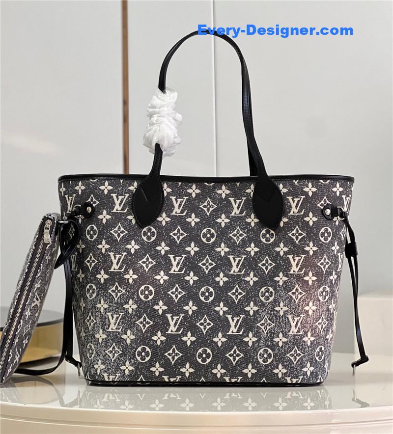 l0vis Vvtt0n neverfull pm denim shopping bag