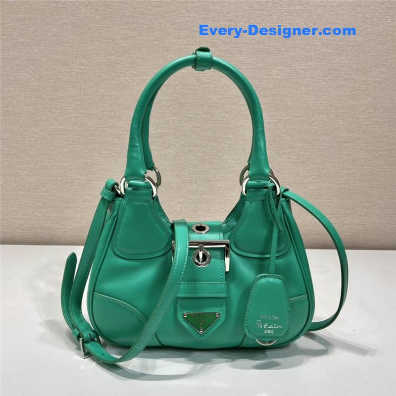 Pra*a moon re-nylon and leather bag