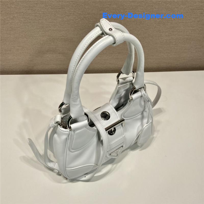 Pra*a moon re-nylon and leather bag