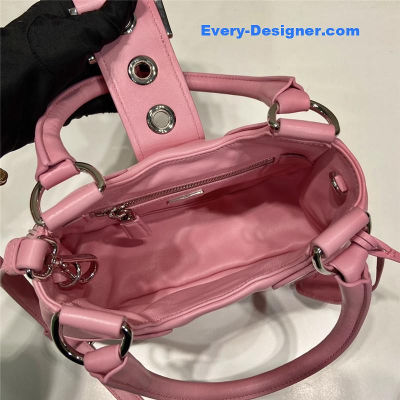 Pra*a moon re-nylon and leather bag