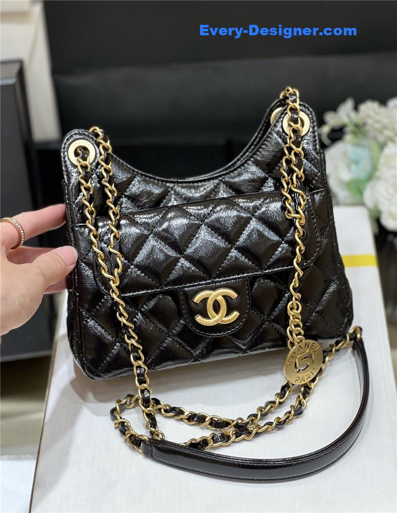 Ch**el number 5 gold coin tag hobo bag small