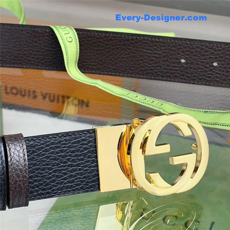 Gvc*1 reversible belt in textured leather