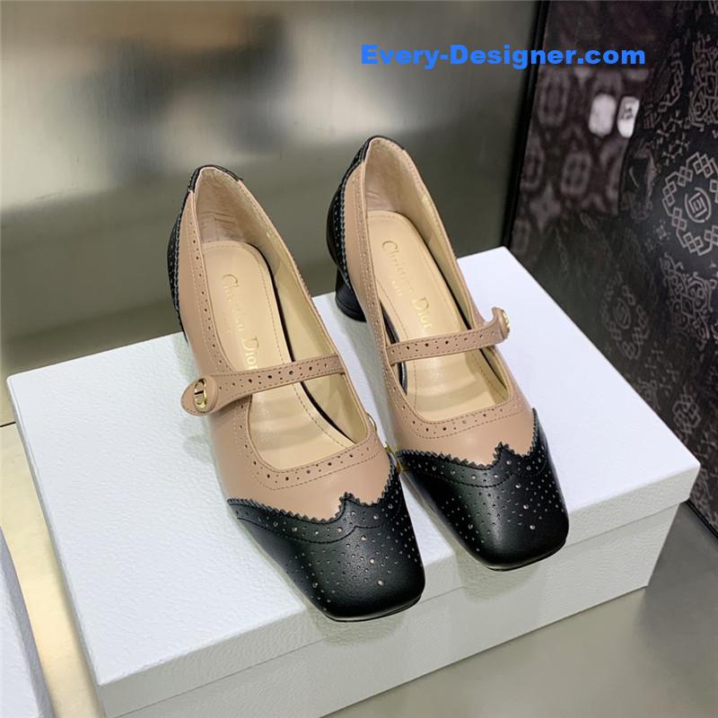 D10r cd letter logo chunky heel shoes