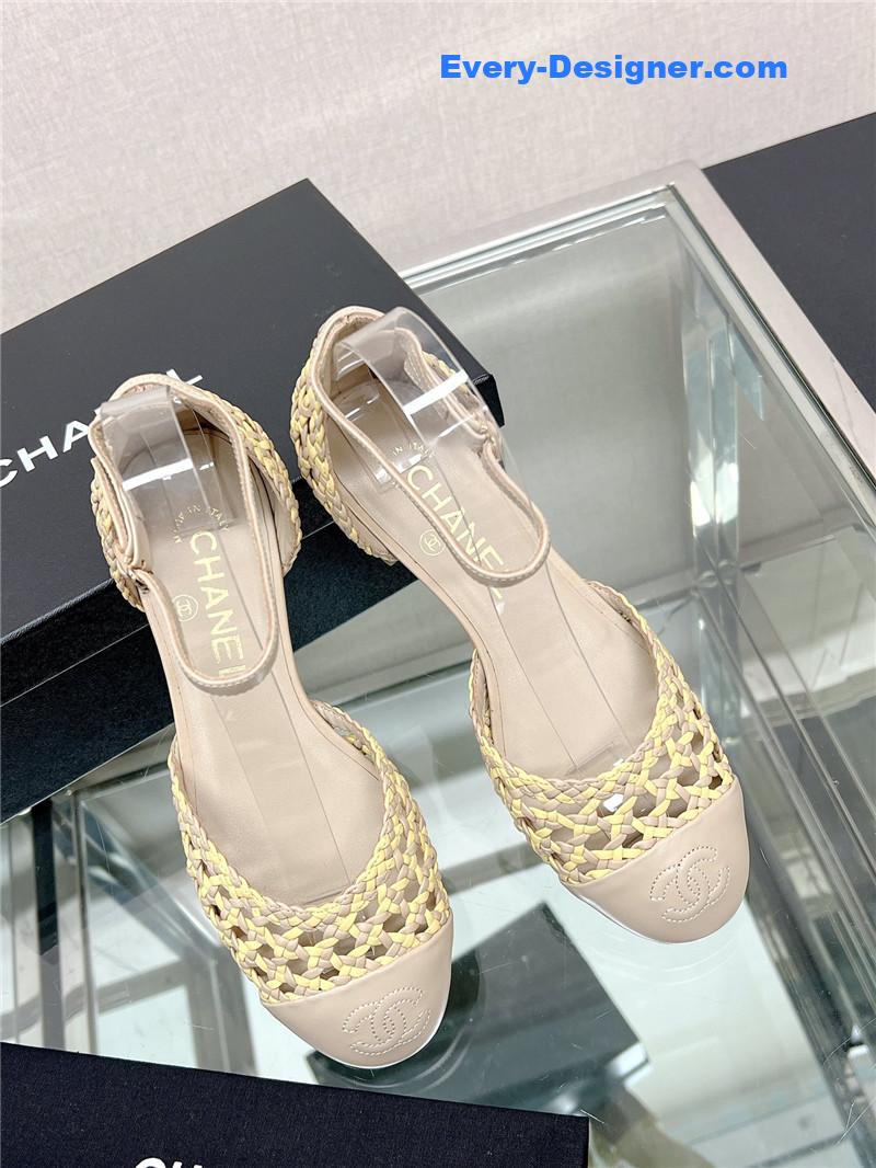 CC Mary Jane hollow woven sandals