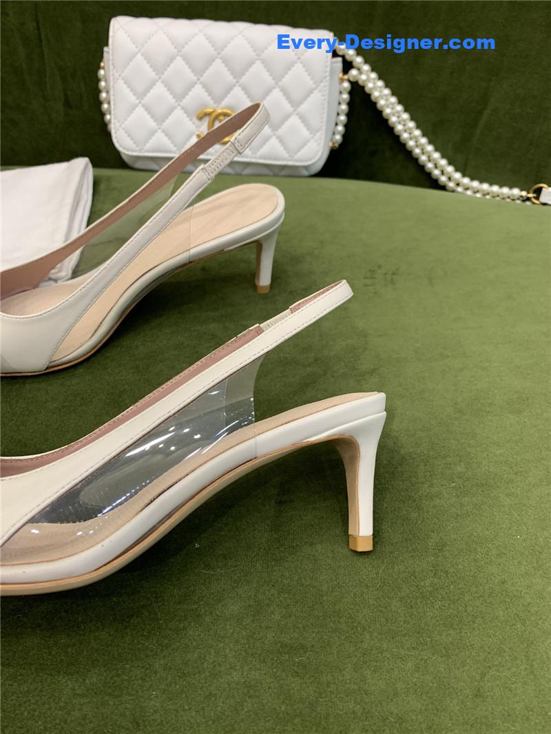 Va1e*ntin0 new lace pointed toe back empty shoes