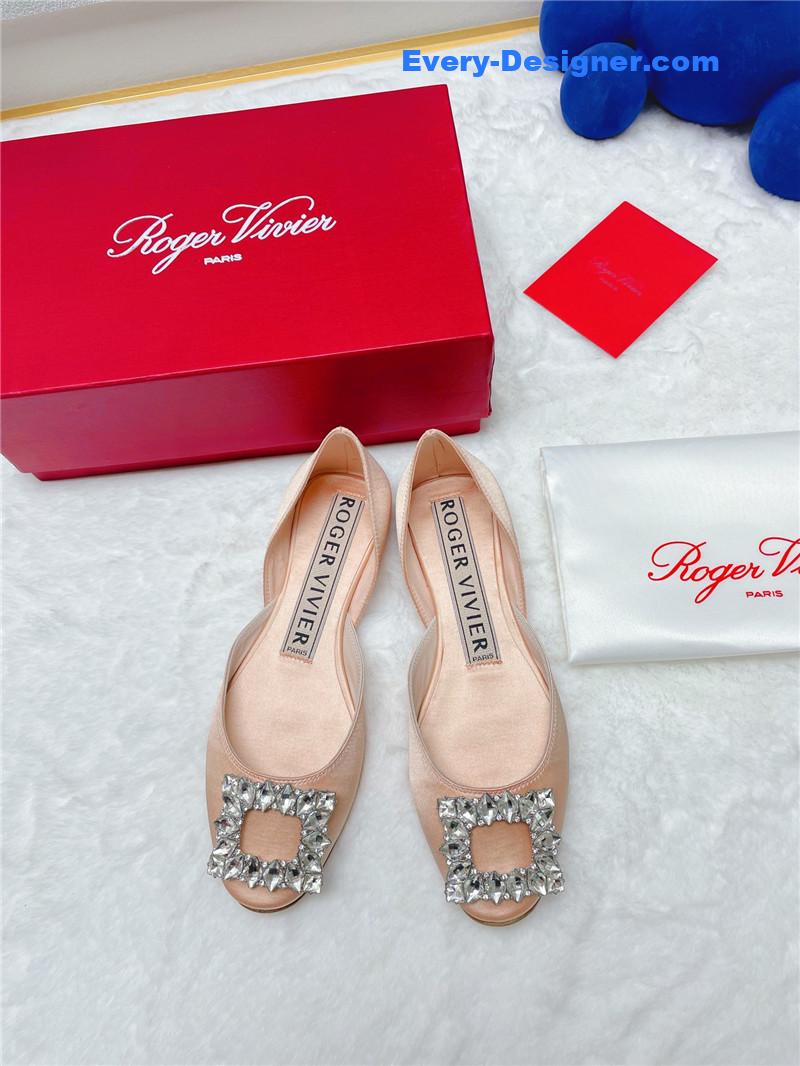 roger u1u1er new rhinestone hollow ballet shoes