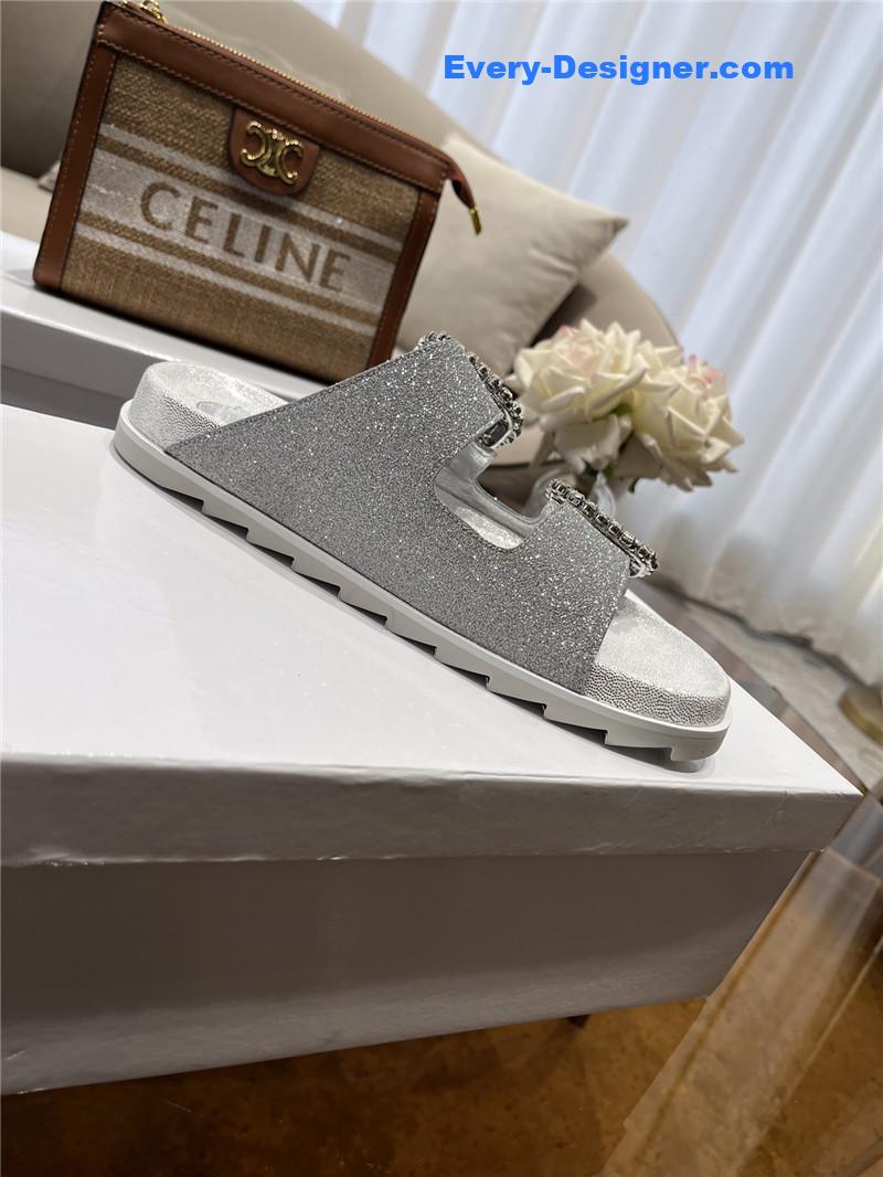 roger u1u1er new rhinestone buckle sandals