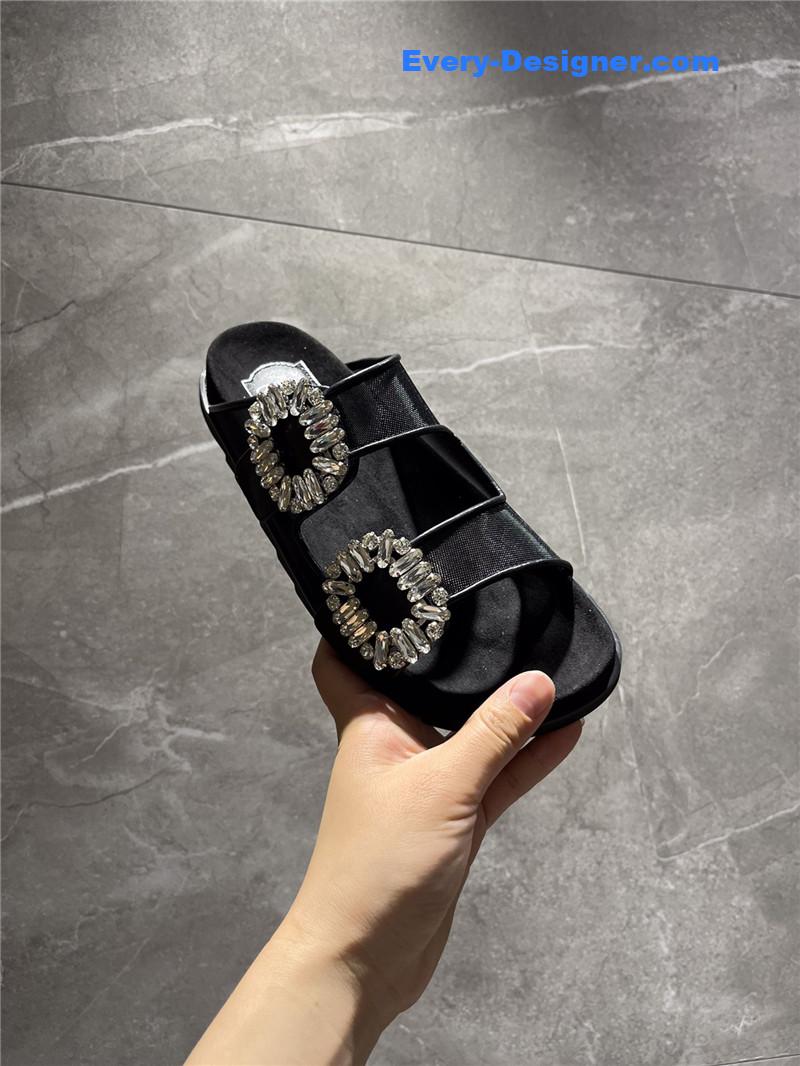 roger u1u1er new rhinestone buckle sandals