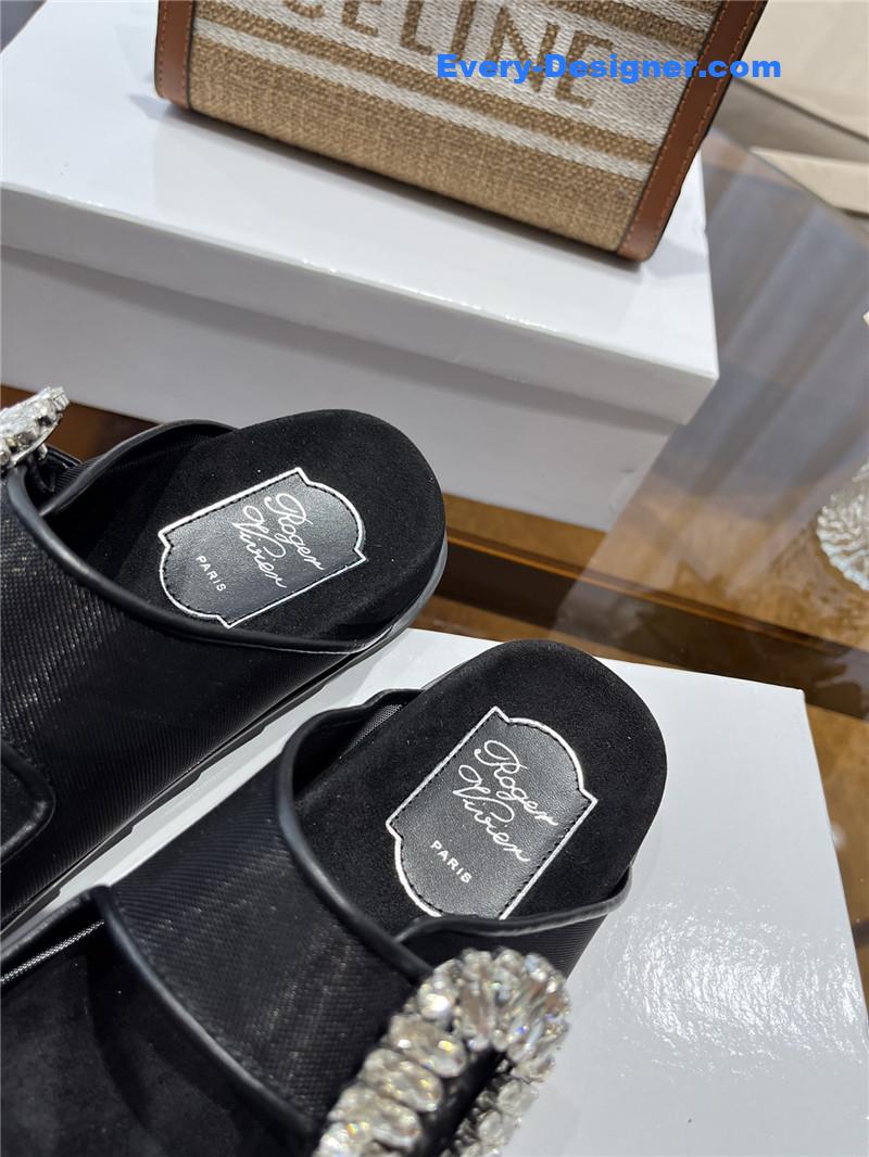 roger u1u1er new rhinestone buckle sandals