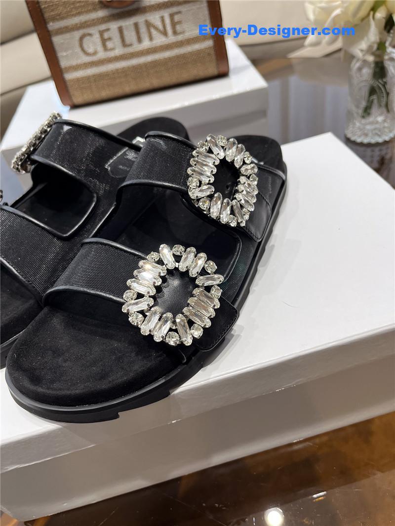 roger u1u1er new rhinestone buckle sandals
