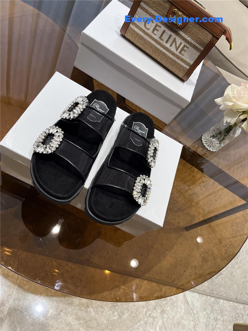 roger u1u1er new rhinestone buckle sandals