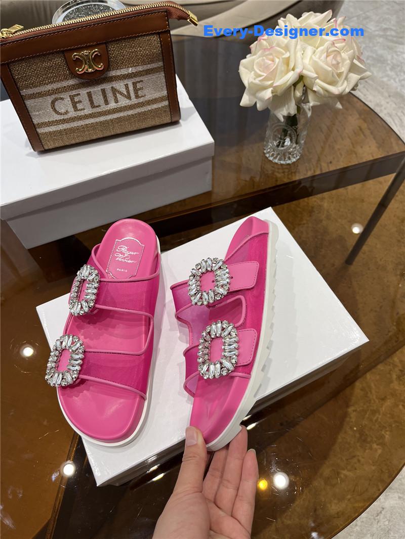 roger u1u1er new rhinestone buckle sandals