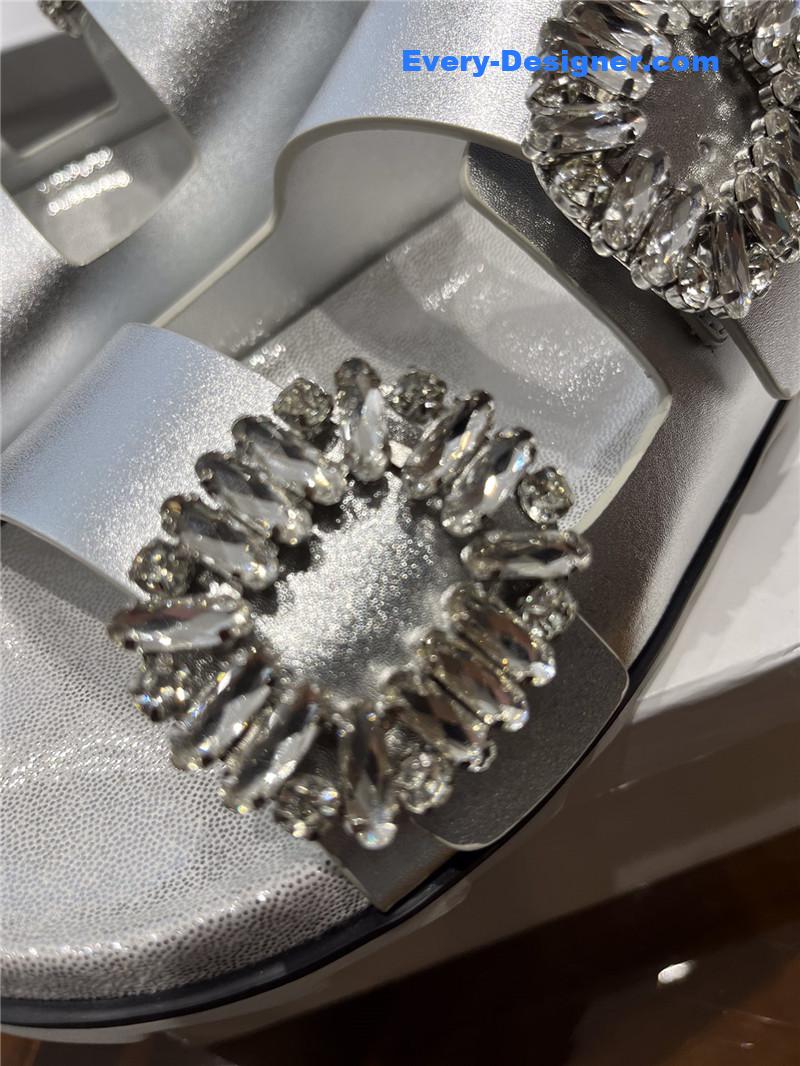 roger u1u1er new rhinestone buckle sandals