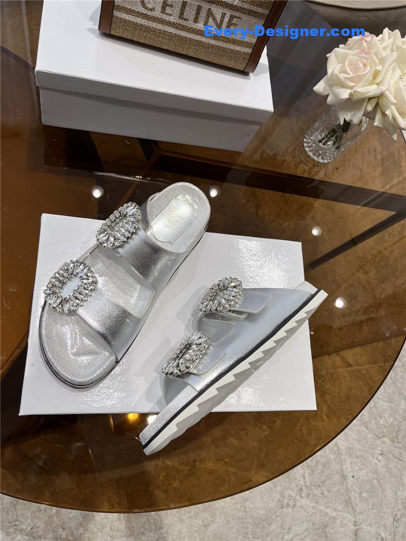 roger u1u1er new rhinestone buckle sandals