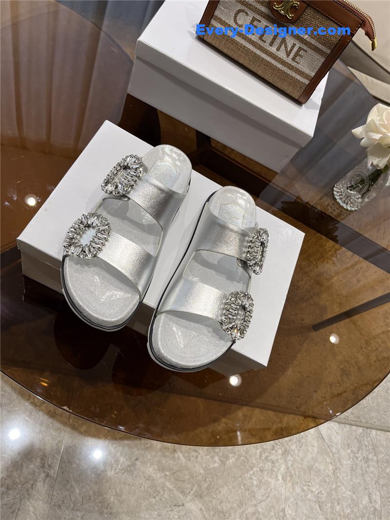 roger u1u1er new rhinestone buckle sandals
