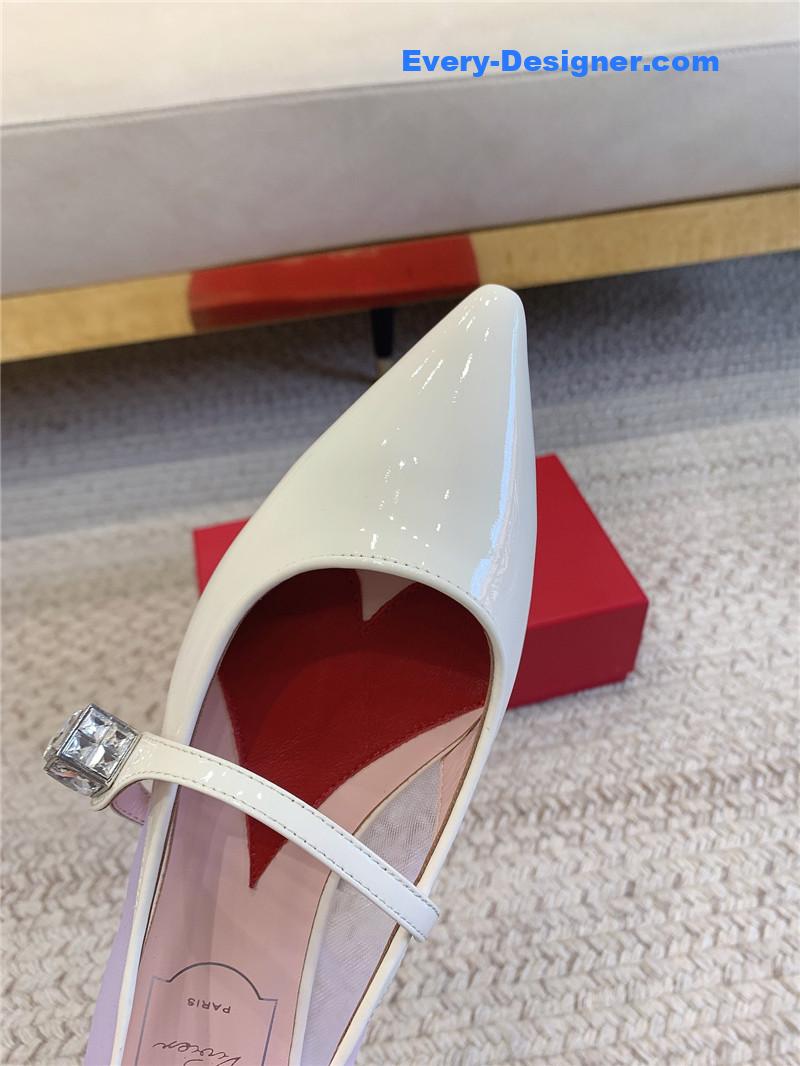 roger u1u1er new pointed toe flat mary jane shoes