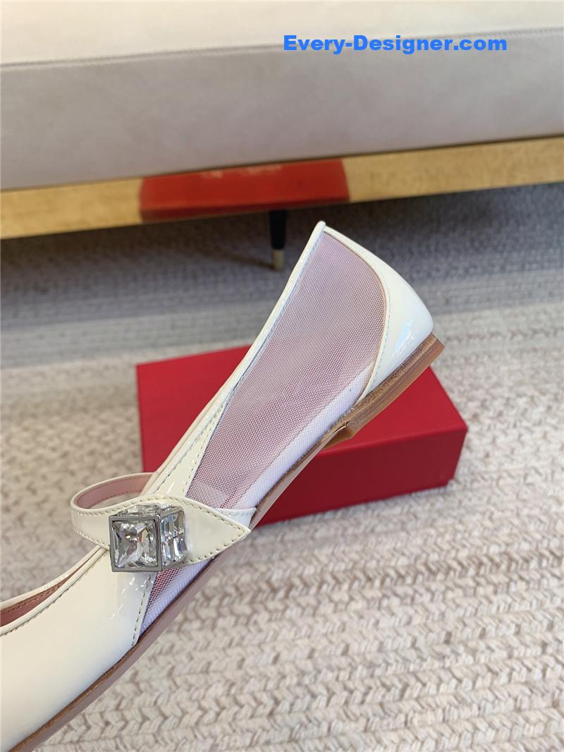 roger u1u1er new pointed toe flat mary jane shoes