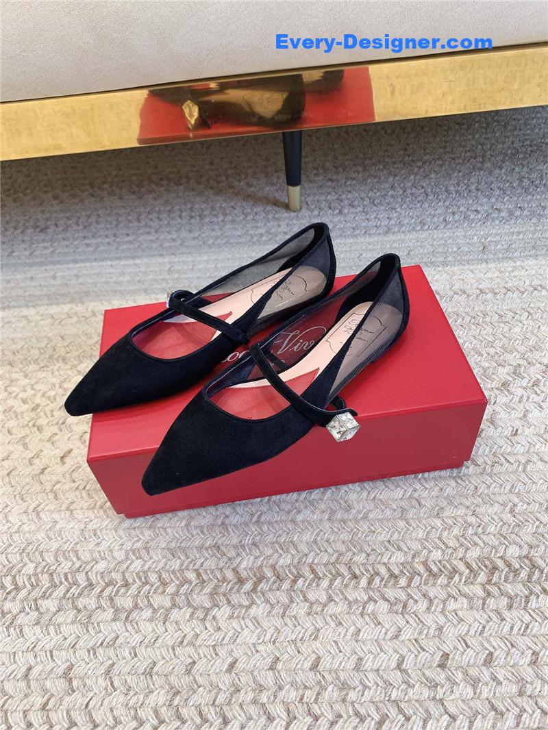 roger u1u1er new pointed toe flat mary jane shoes