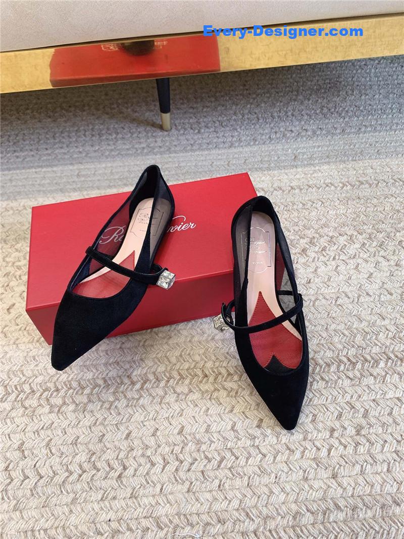roger u1u1er new pointed toe flat mary jane shoes