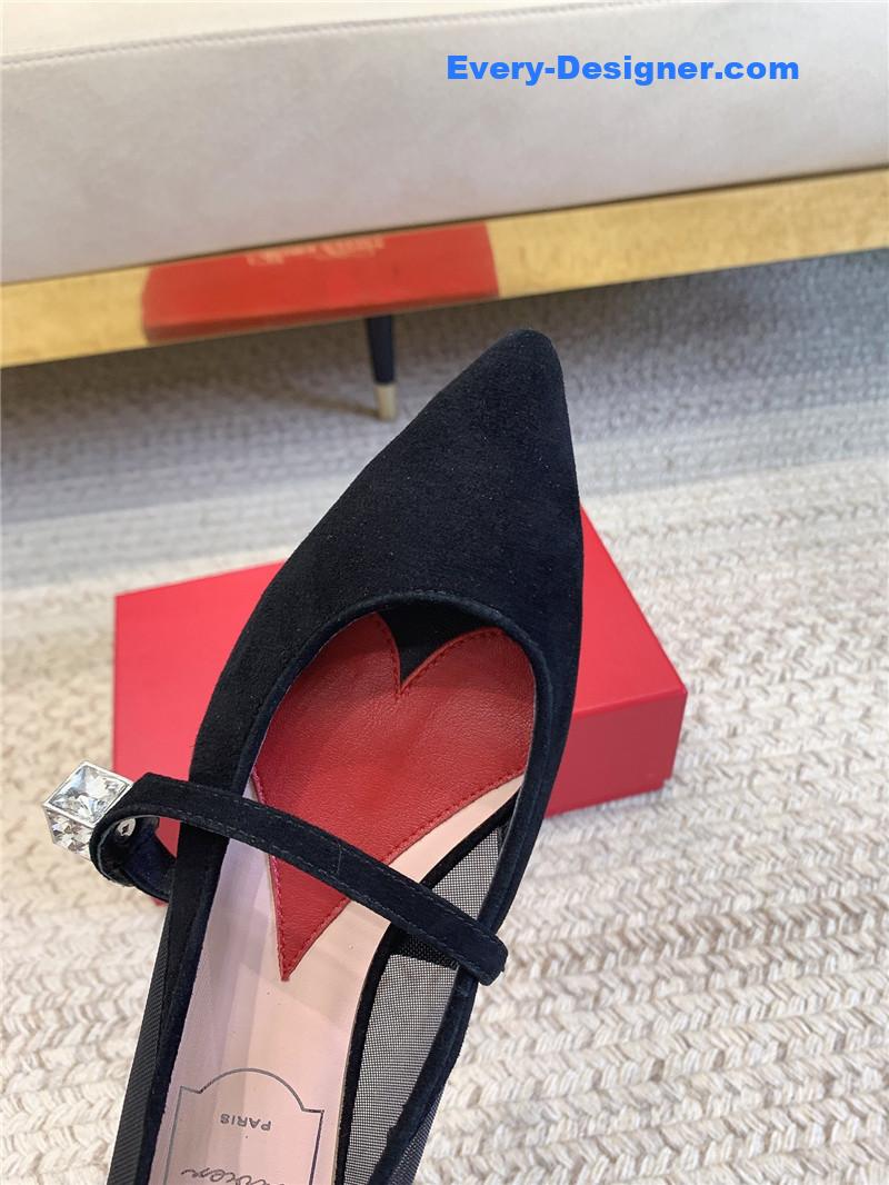 roger u1u1er new pointed toe flat mary jane shoes