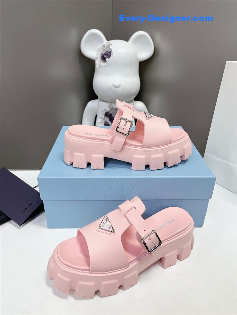 Pra*a zigzag roman braid platform rubber sandals