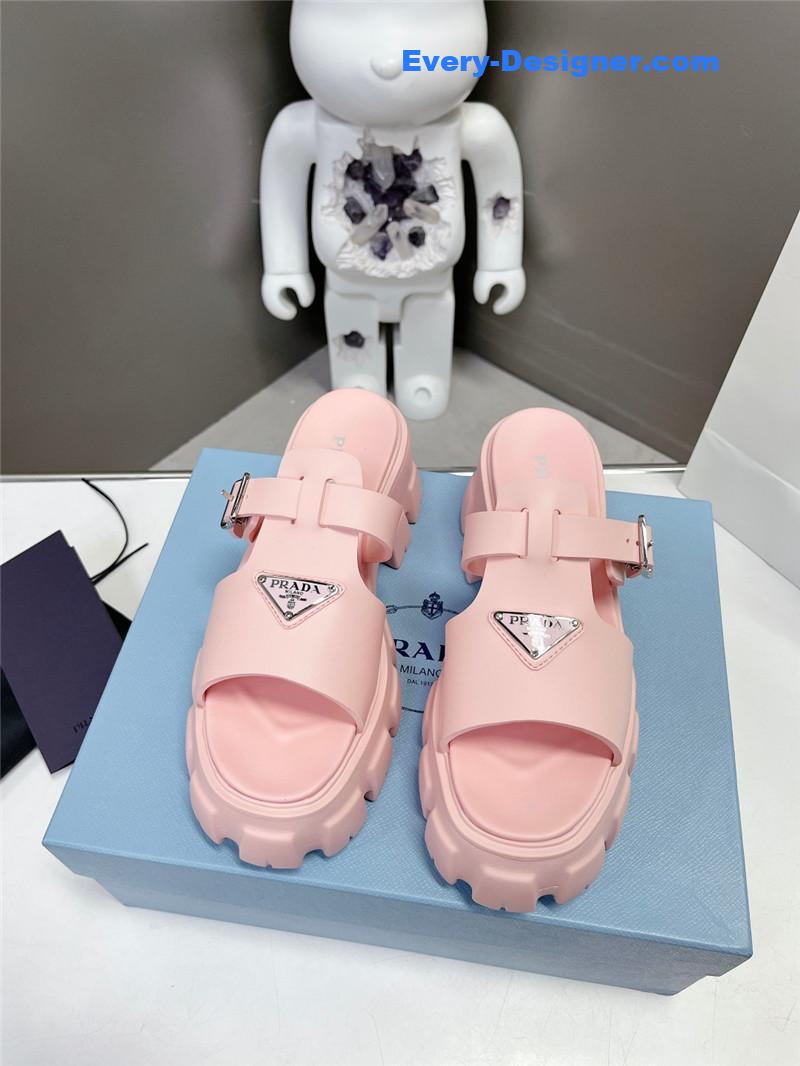 Pra*a zigzag roman braid platform rubber sandals