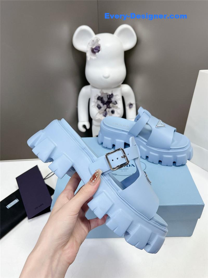Pra*a zigzag roman braid platform rubber sandals