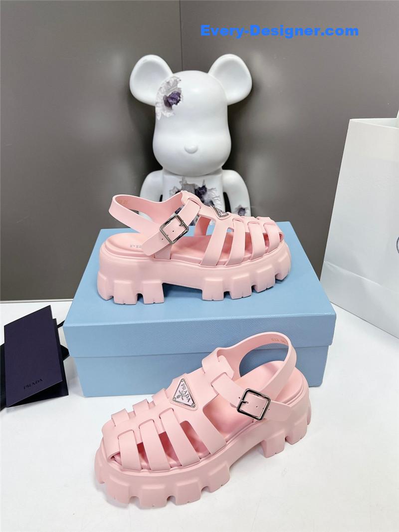 Pra*a zigzag roman braid platform rubber sandals