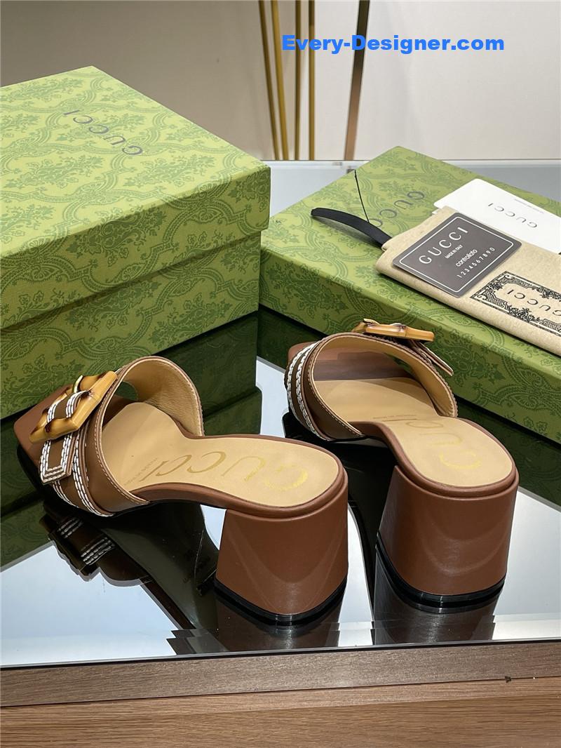 Gvc*1 chunky heel bamboo buckle sandals