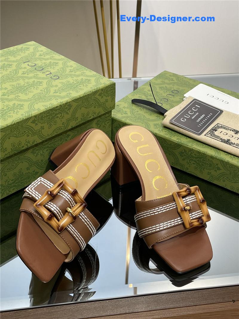 Gvc*1 chunky heel bamboo buckle sandals