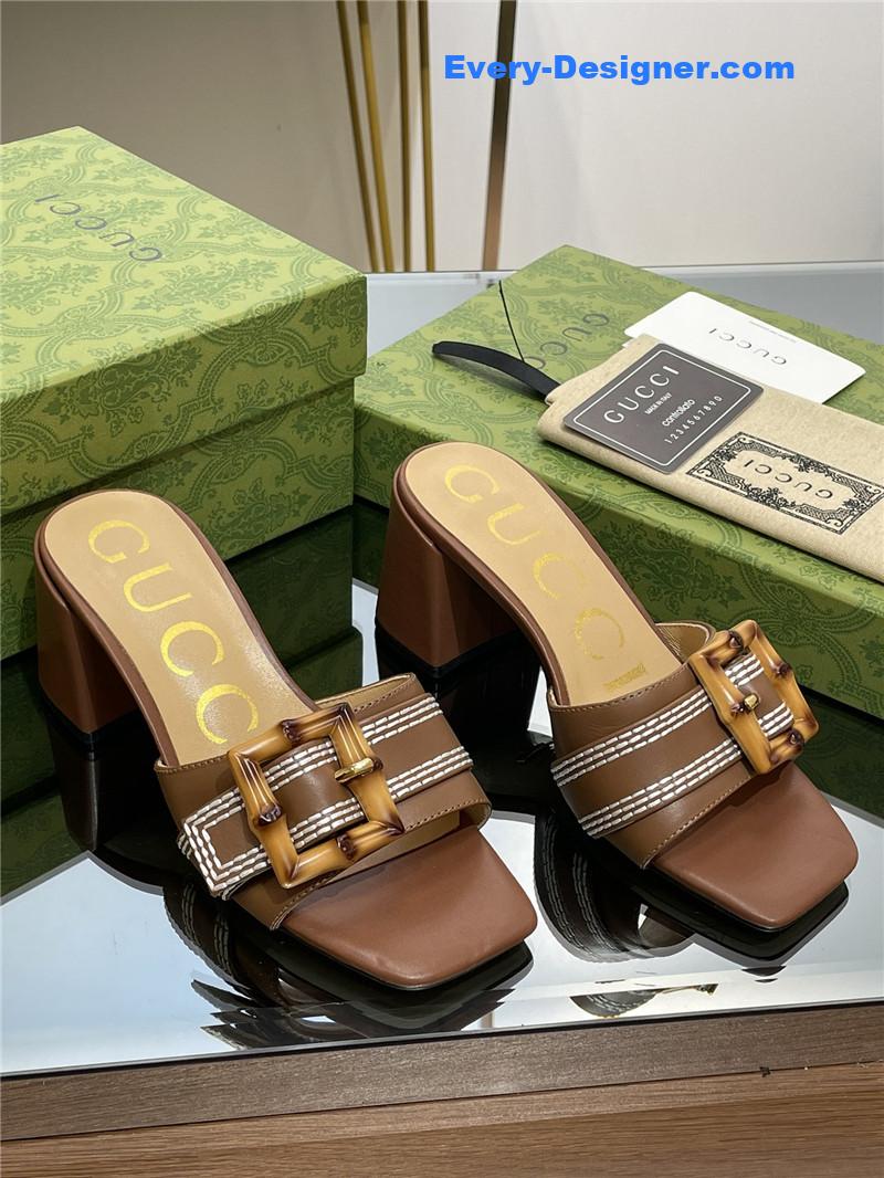 Gvc*1 chunky heel bamboo buckle sandals