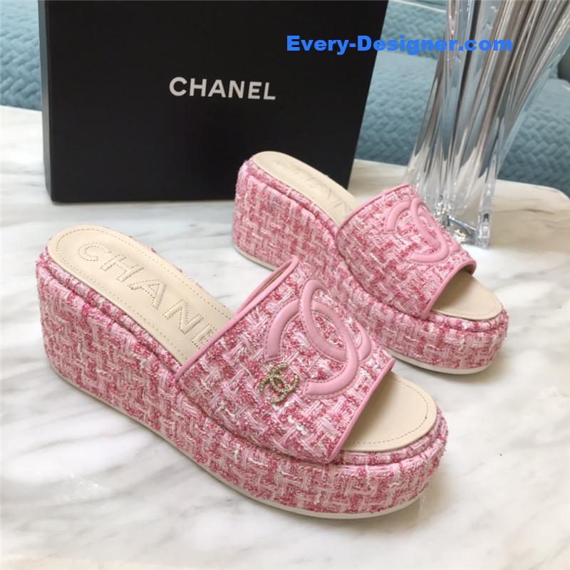 CC new large double C lazy platform slippers