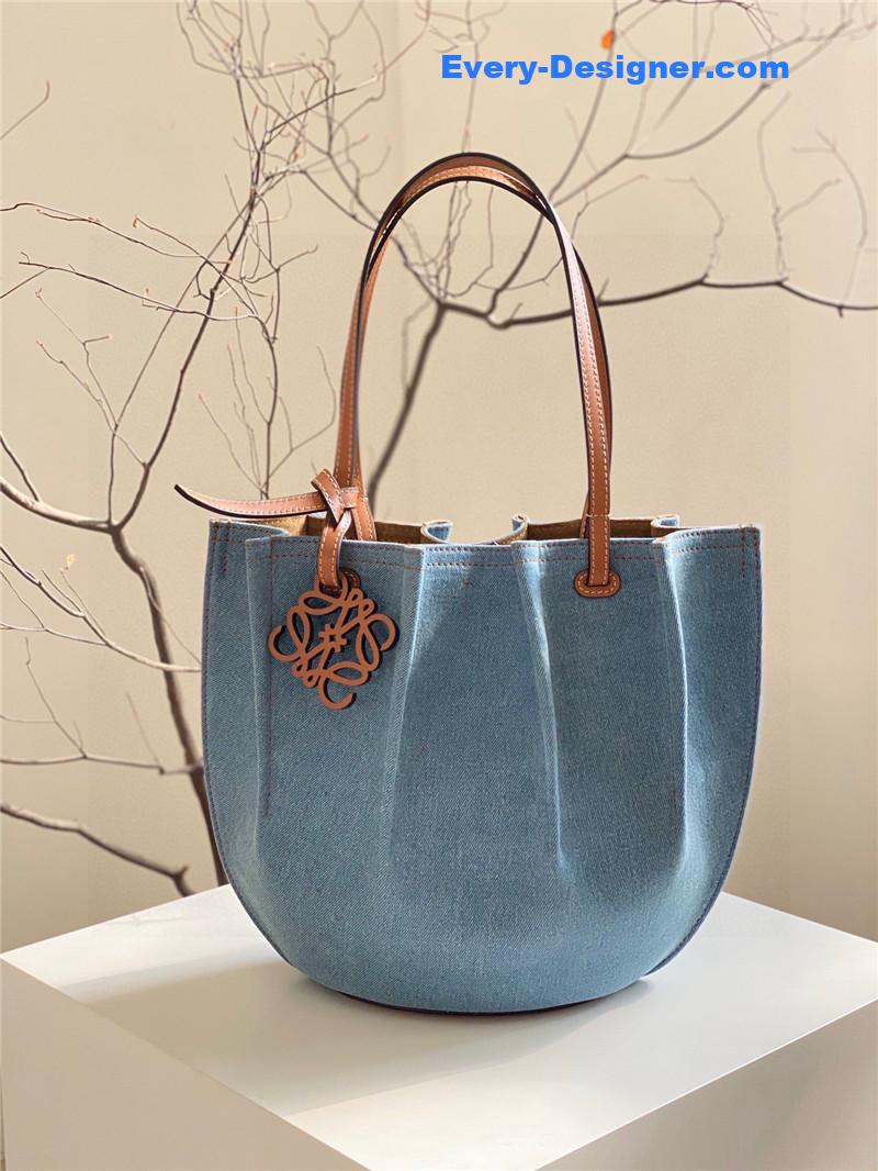 L0ew* denim shell bag