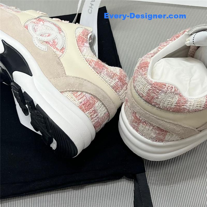 Ch**el plaid wool mosaic sneakers