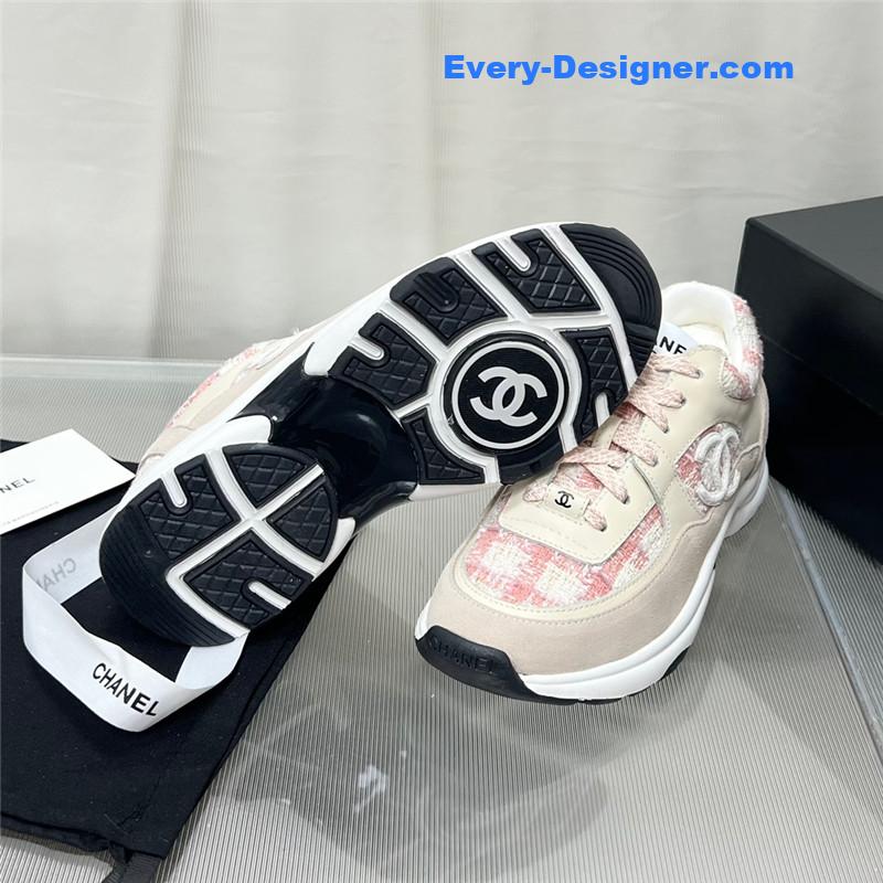 Ch**el plaid wool mosaic sneakers