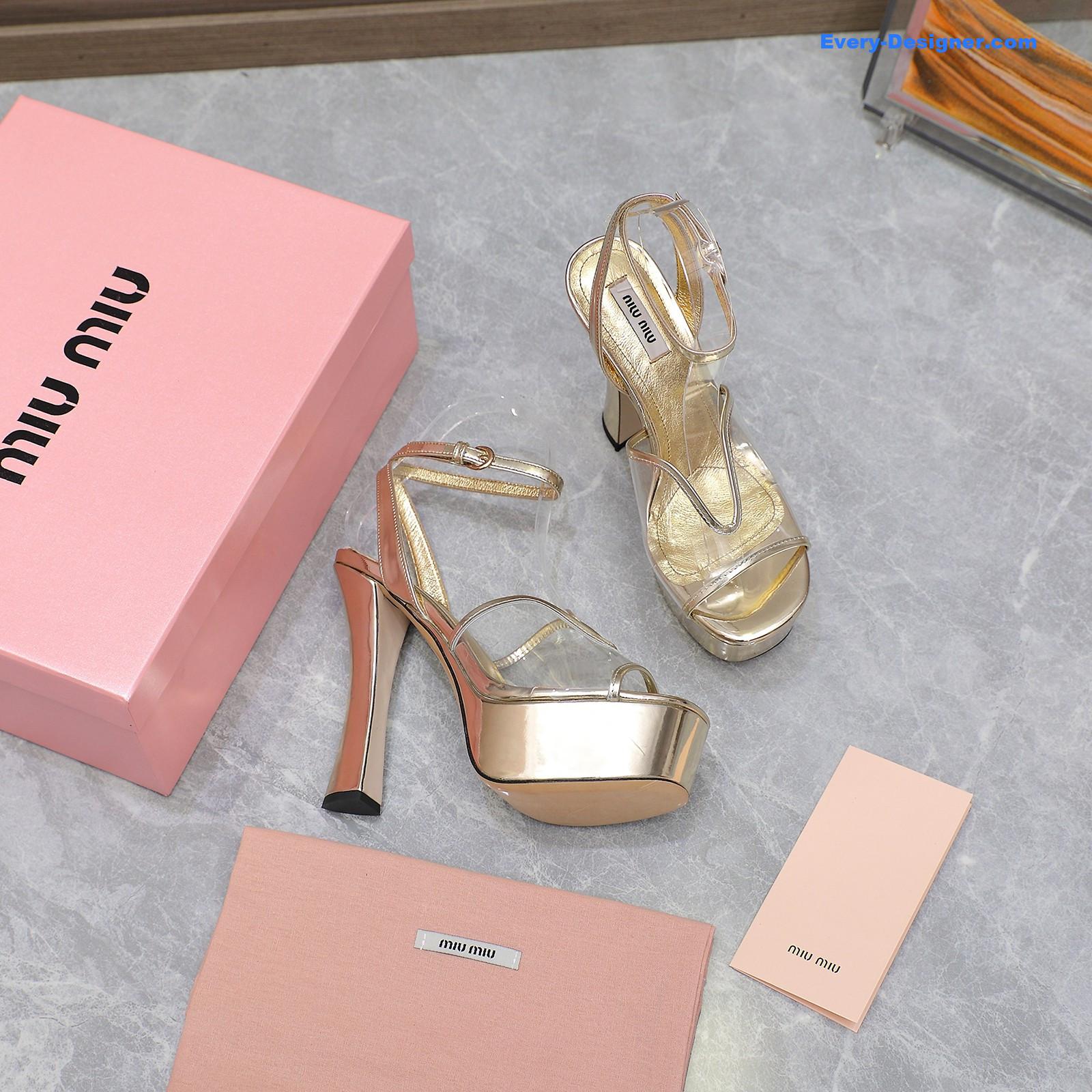 M1um1u transparent film high heels