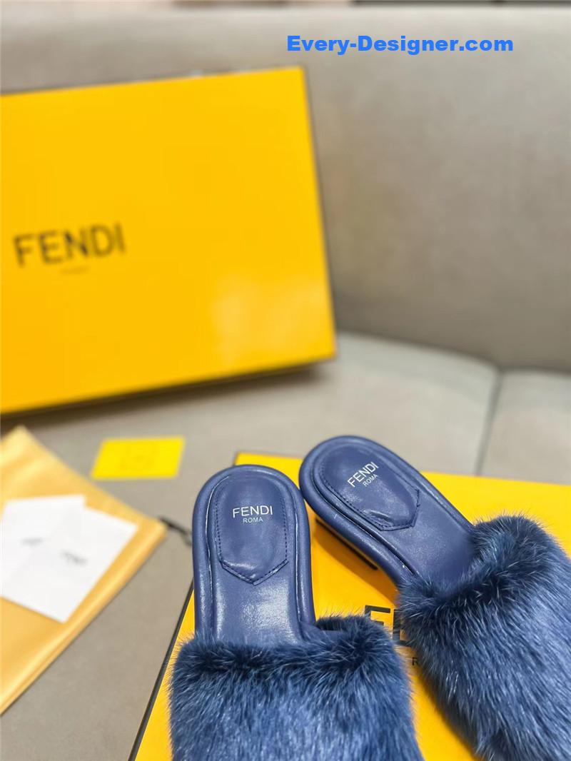 F**di new mink fur slippers