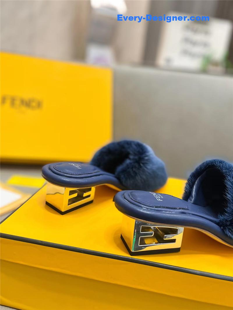 F**di new mink fur slippers