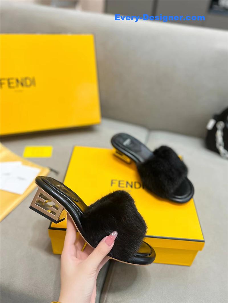 F**di new mink fur slippers