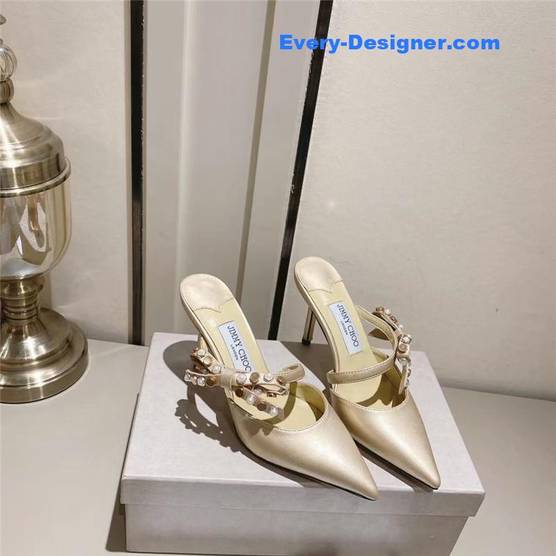 J1m*y Ch00 bow high heel sandals slippers