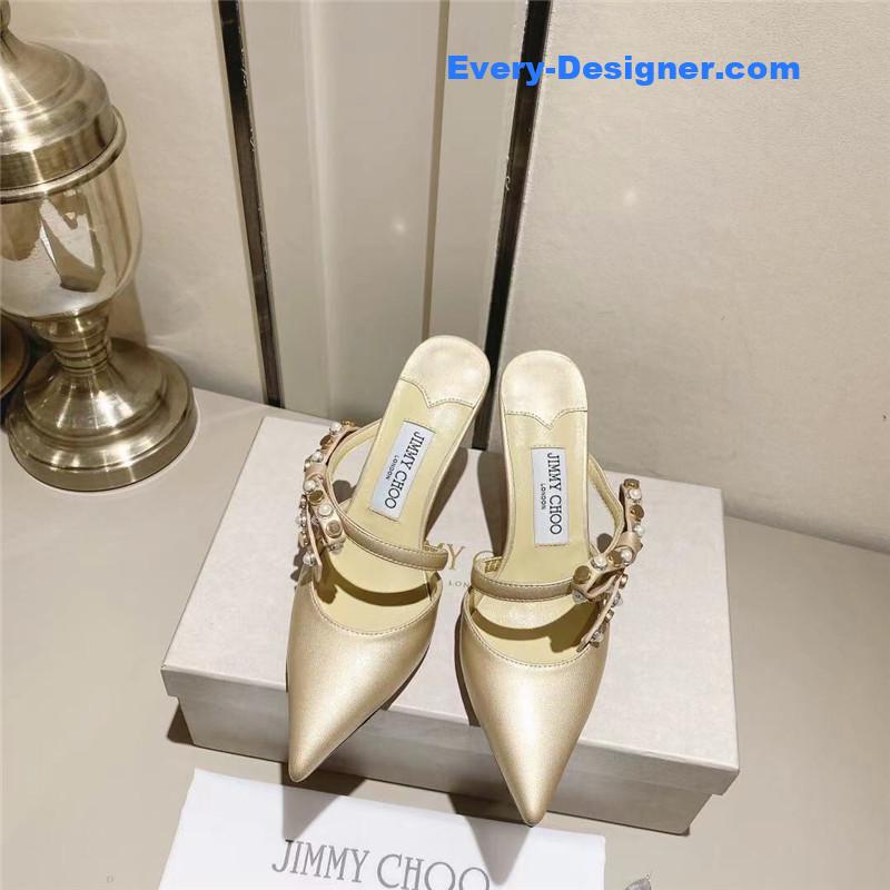 J1m*y Ch00 bow high heel sandals slippers