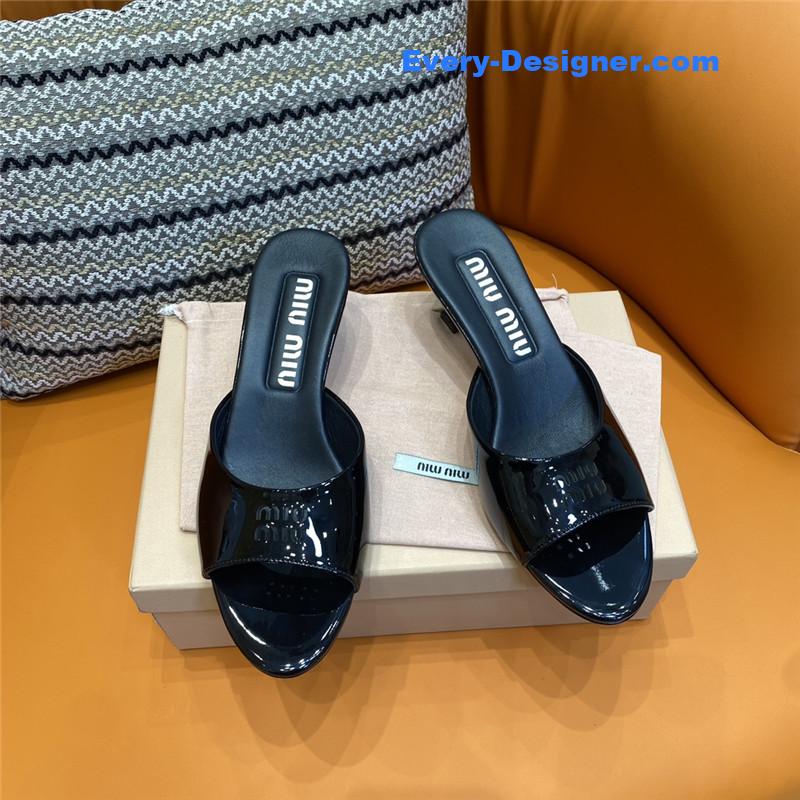 M1um1u fish mouth high heel slippers