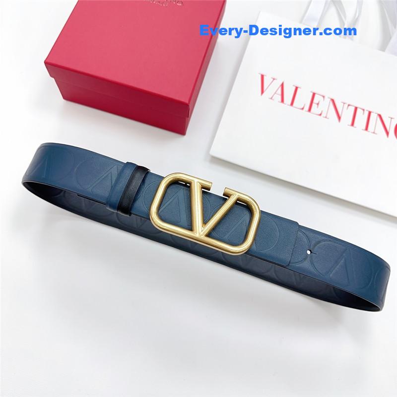 Va1e*ntin0 new double-sided top layer cowhide belt